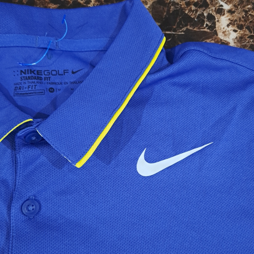 Nike Golf DRI-FIT Polo Shirt Navy YellowSize M Men’s
